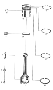 Despiece MA003 Pistón y Biela MB 170V W136