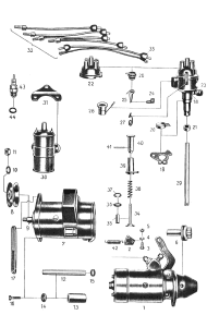 Despiece MA008 Accesorios Eléctricos del Motor MB 170V W136