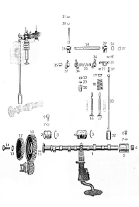 Despiece MB004 – Culata. Piezas Móviles MB 170D W136