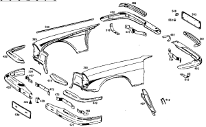 Despiece F055 Aletas y Parachoques MB280SE