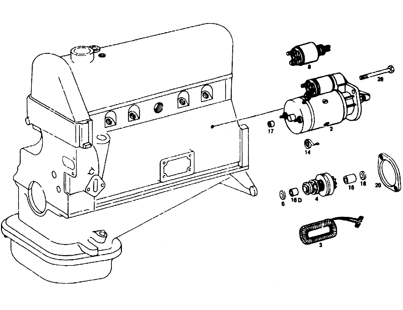 MD018002 - Motor de arranque en intercambio 0208