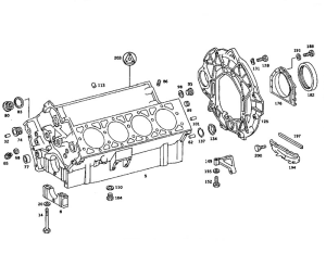 Despiece MI003 - Bloque motor - juego juntas 3.5 MB 280SE 3.5 W108