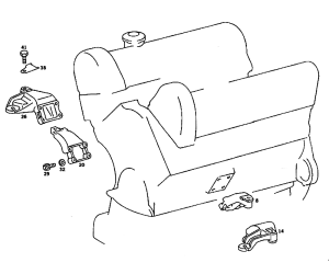 Despiece MI076 – Soporte motor-piezas adosamiento 3.8/4.2 MB 280SE 3.5 W108